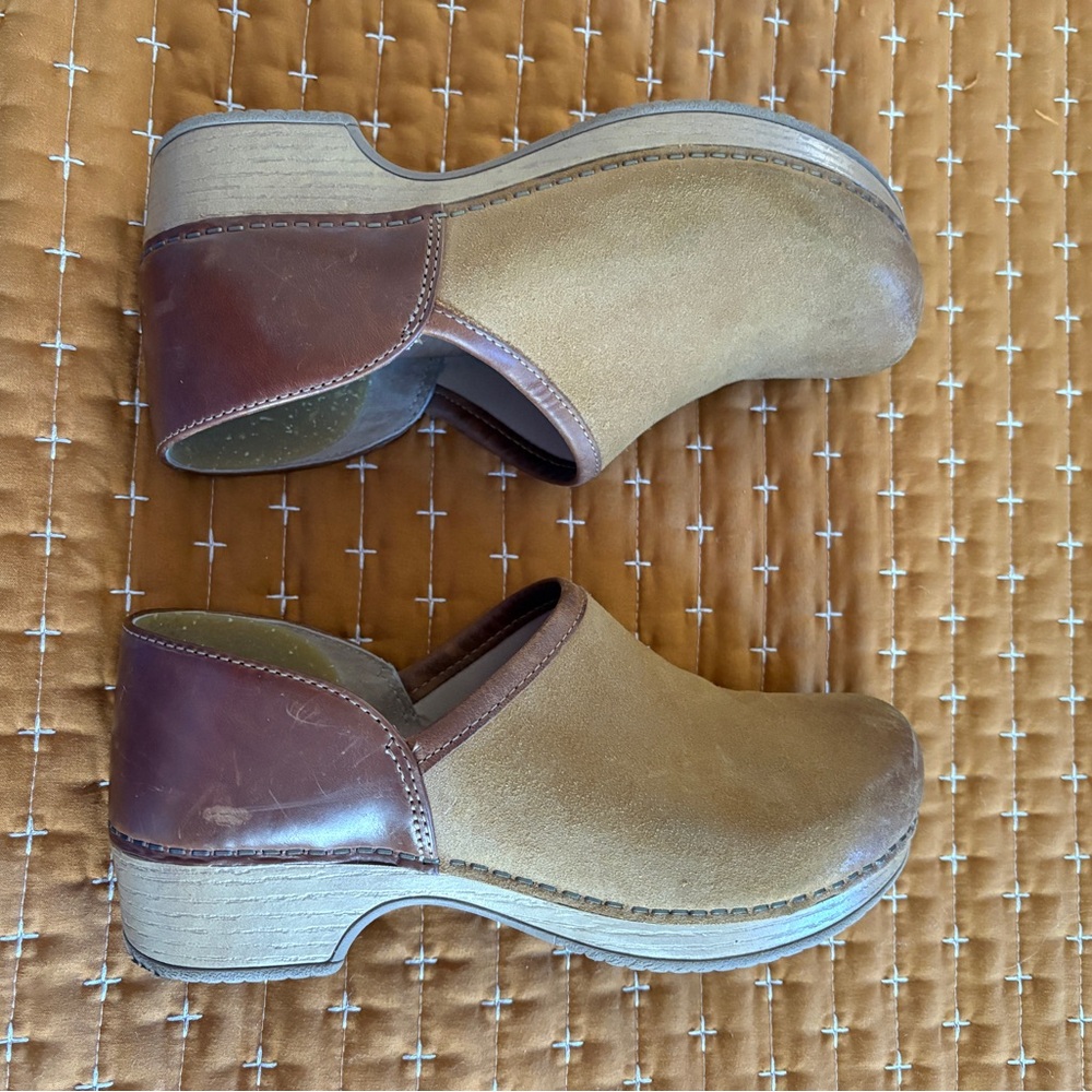 Dansko Tan and Brown Women's Mules